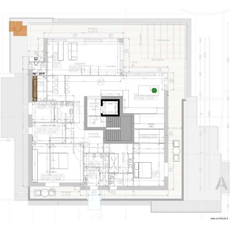 ATTICO A7 SCHIO 01. Plan de 0 pièce et 0 m2