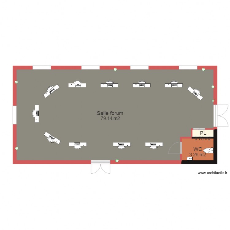 Salle forum. Plan de 0 pièce et 0 m2