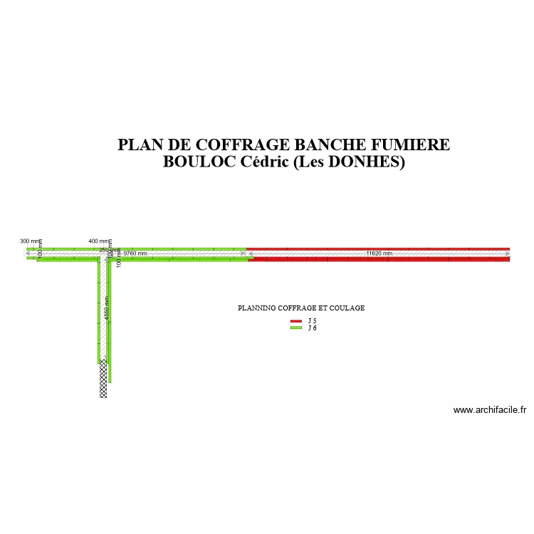 BOULOC AU DONHES BANCHE FUMIERE. Plan de 