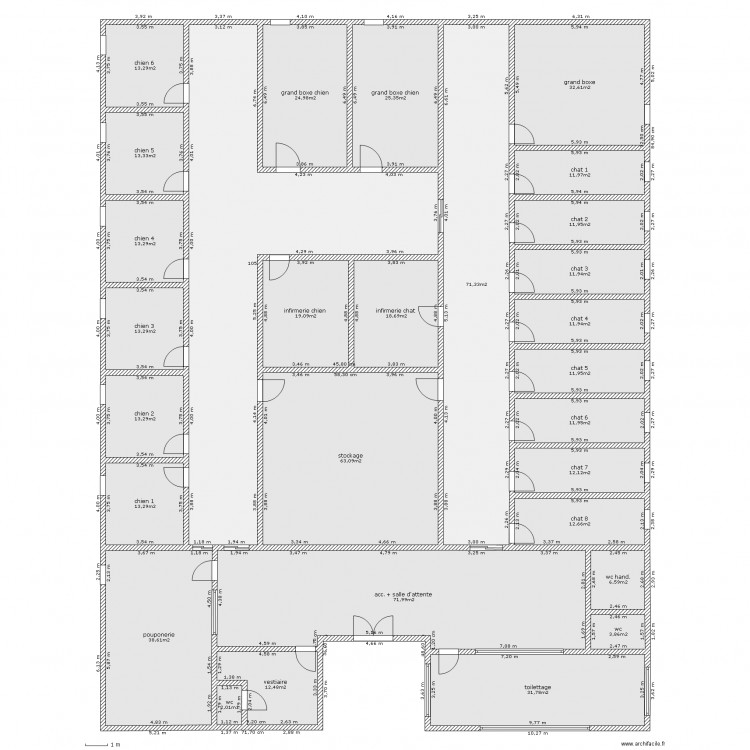 chenil. Plan de 0 pièce et 0 m2