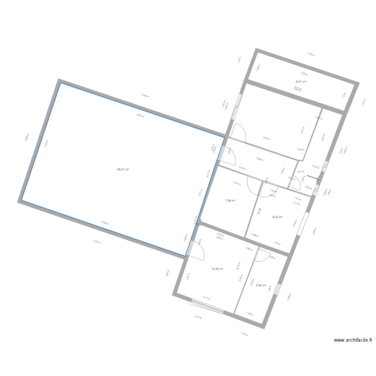 xv39 agrandissement 6. Plan de 6 pièces et 101 m2