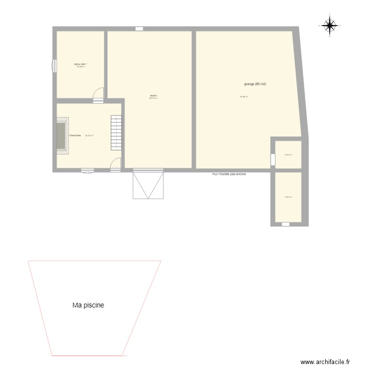 Saint Jean de Rives gite rdc. Plan de 0 pièce et 0 m2