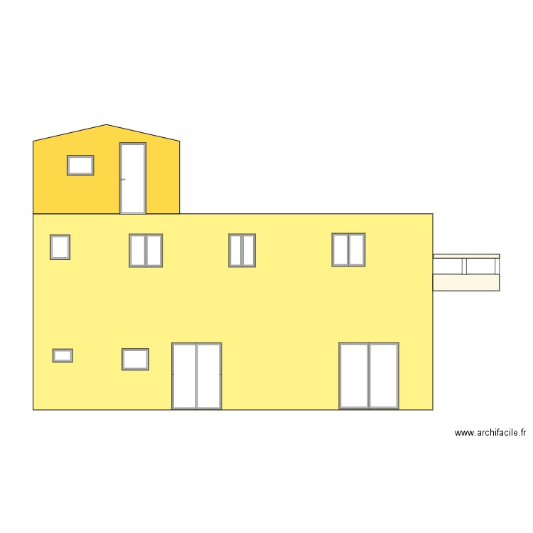 facade ouest modifiée. Plan de 0 pièce et 0 m2