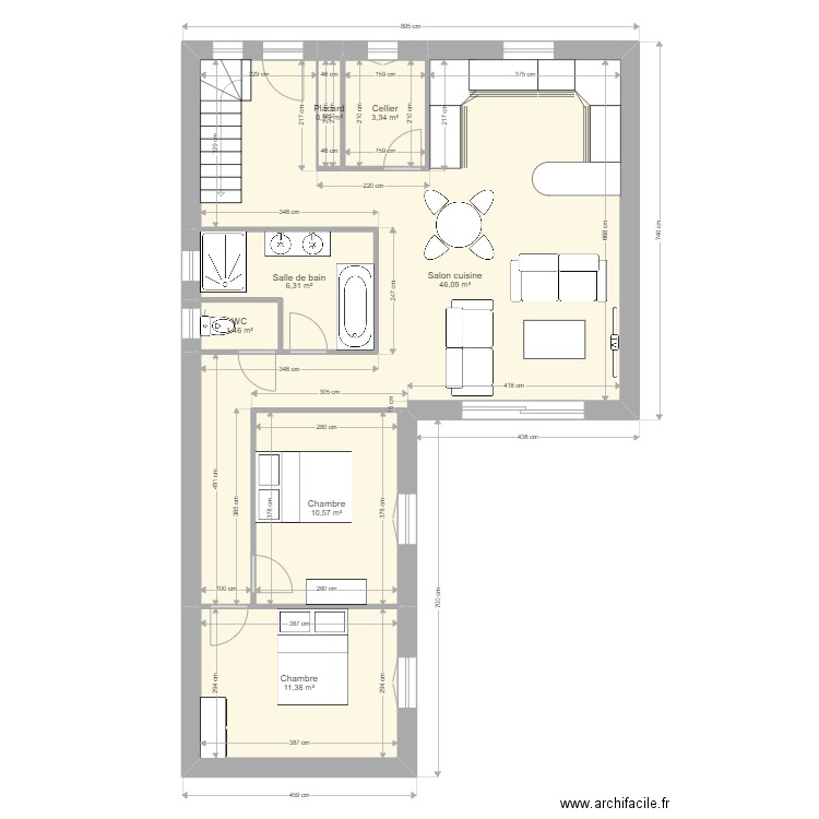 CISSE escalier rdc. Plan de 0 pièce et 0 m2