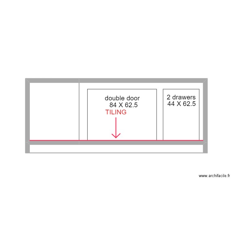 cabinet 2 front spaces to build X 3. Plan de 0 pièce et 0 m2