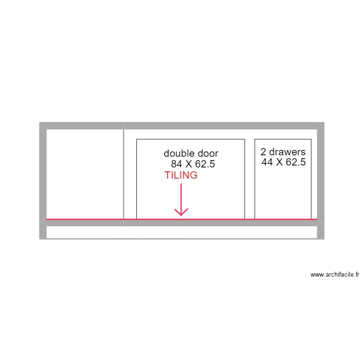 cabinet 2 front spaces to build X 3. Plan de 3 pièces et 15 m2