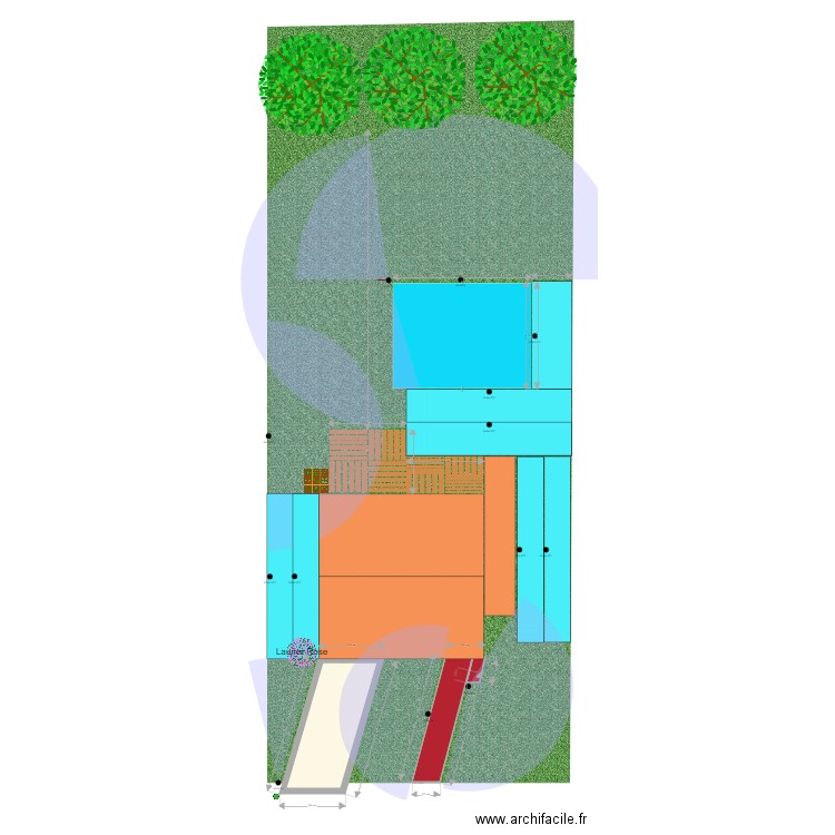 Arrosage. Plan de 3 pièces et 25 m2