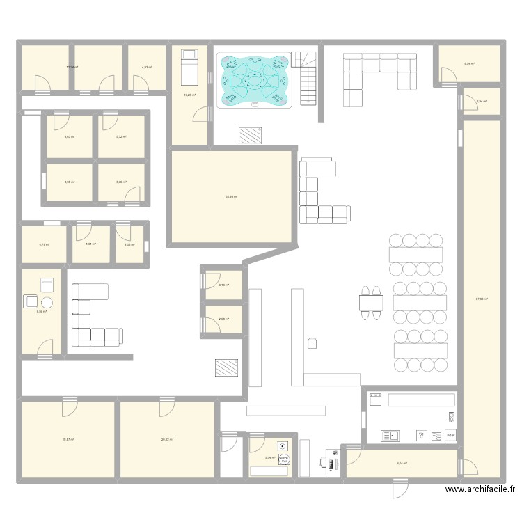 Eden1. Plan de 21 pièces et 209 m2