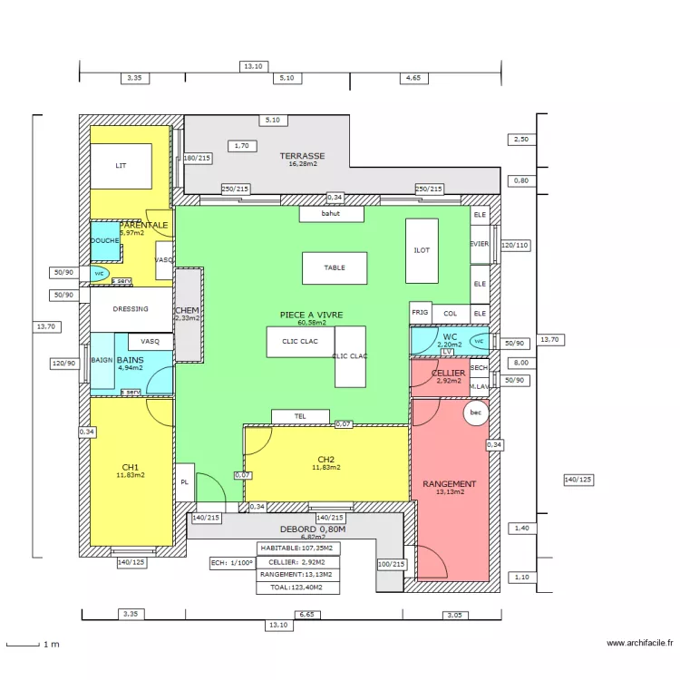 BAZAILLES 2. Plan de 