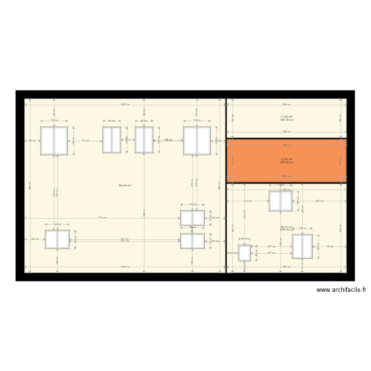 facade 3. Plan de 4 pièces et 137 m2