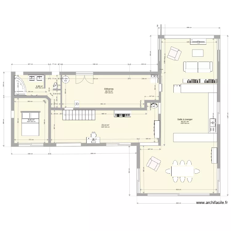 Maouris nord sud 5 avec &eacute;tage. Plan de 