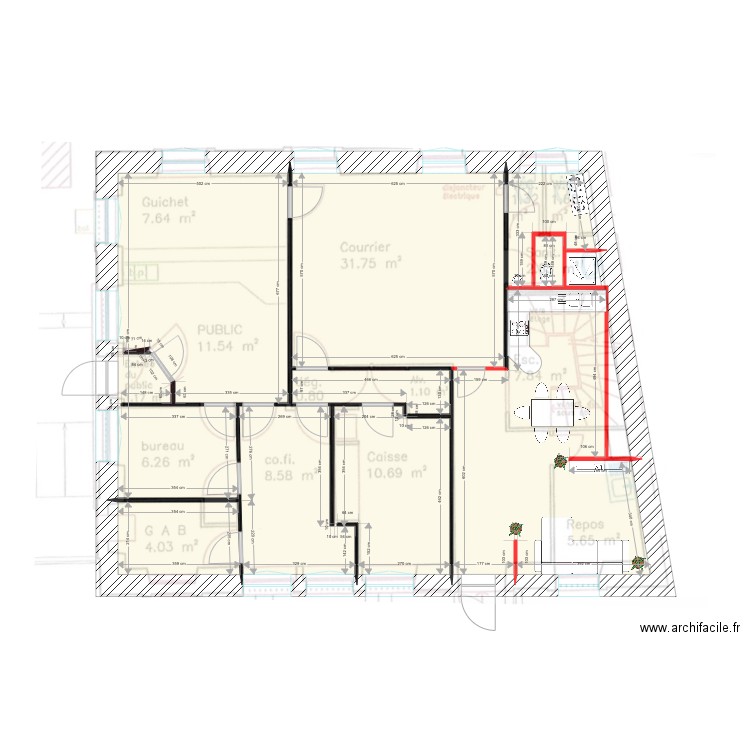 MODIFICATION RDC. Plan de 0 pièce et 0 m2