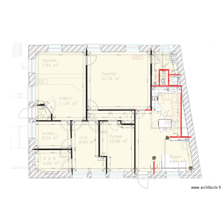 MODIFICATION RDC. Plan de 0 pièce et 0 m2