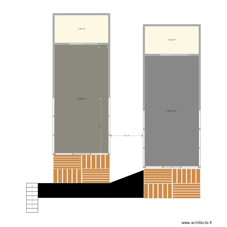 tentes jardin. Plan de 4 pièces et 73 m2