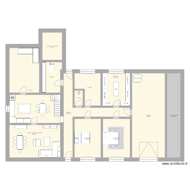 Maison Insming 1er etage modif. Plan de 0 pièce et 0 m2