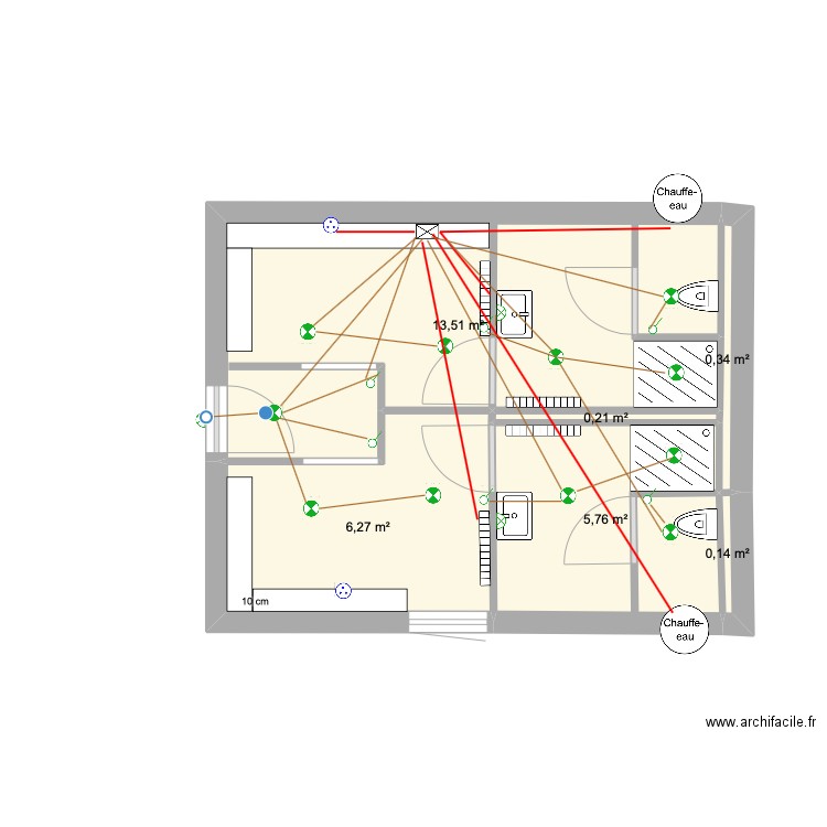 Via Juris vestiaires 1.3 Elec. Plan de 6 pièces et 26 m2