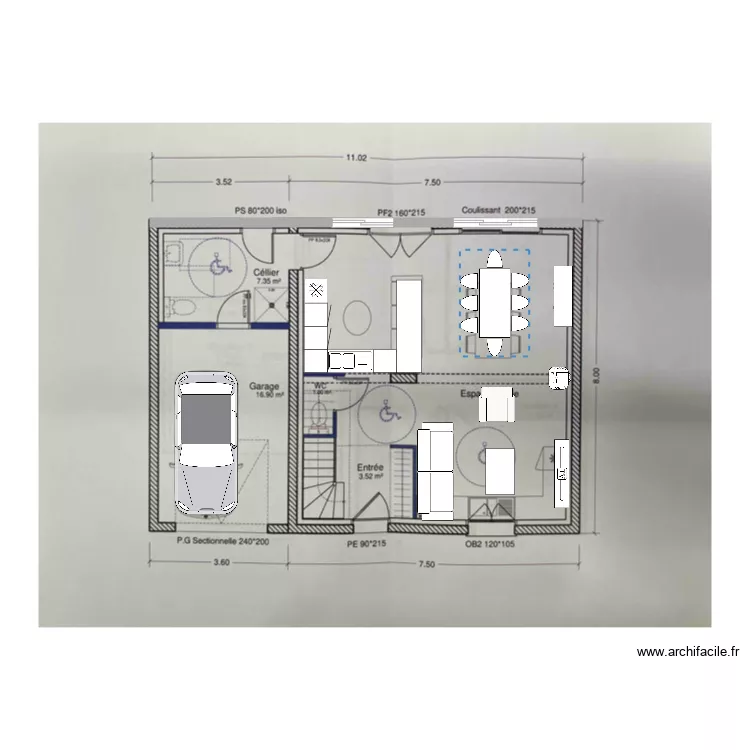 Plan Maison pintante. Plan de 