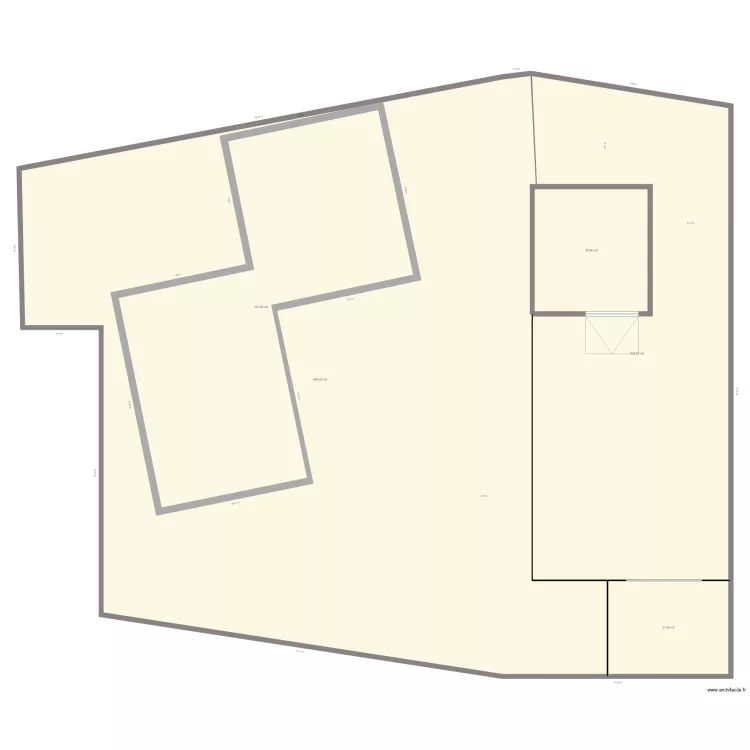 maison toit plat. Plan de 