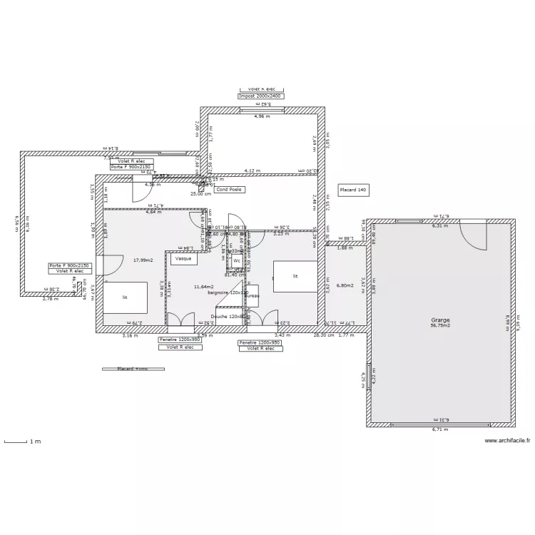 Modif plans &eacute;tage 5. Plan de 
