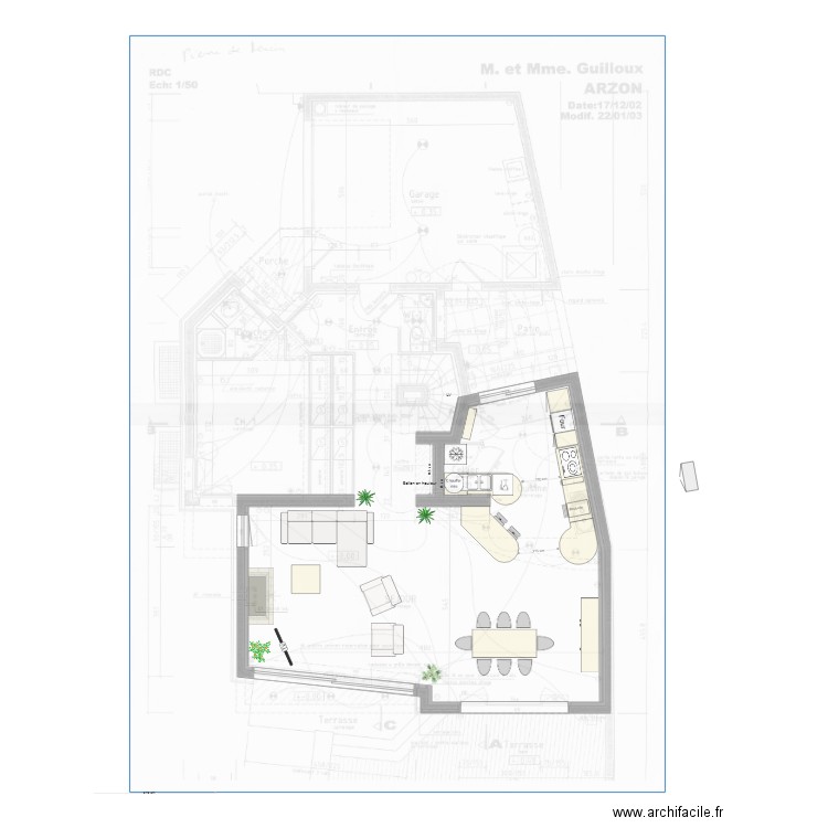 Arzon cuisine salon v11. Plan de 0 pièce et 0 m2