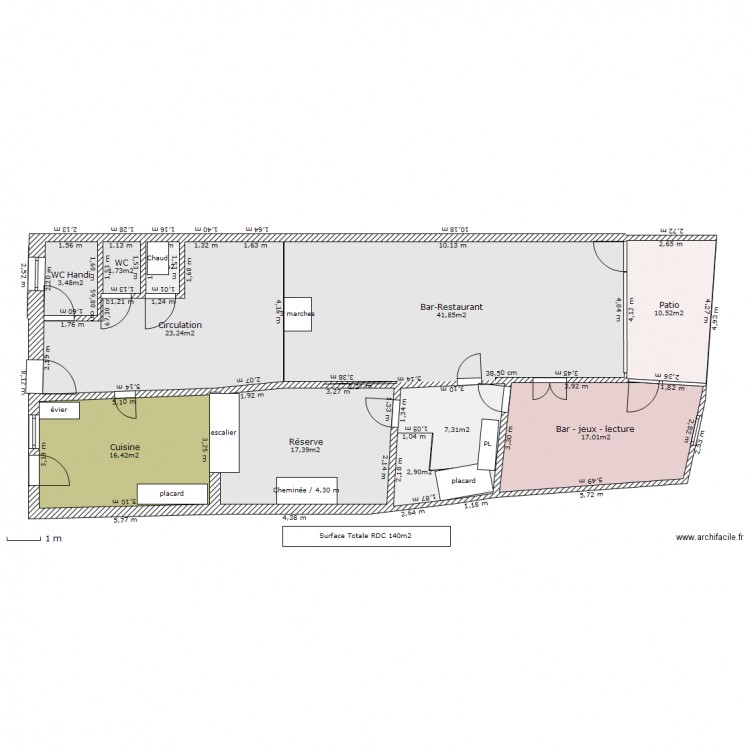 RDC resto travaux option3. Plan de 0 pièce et 0 m2
