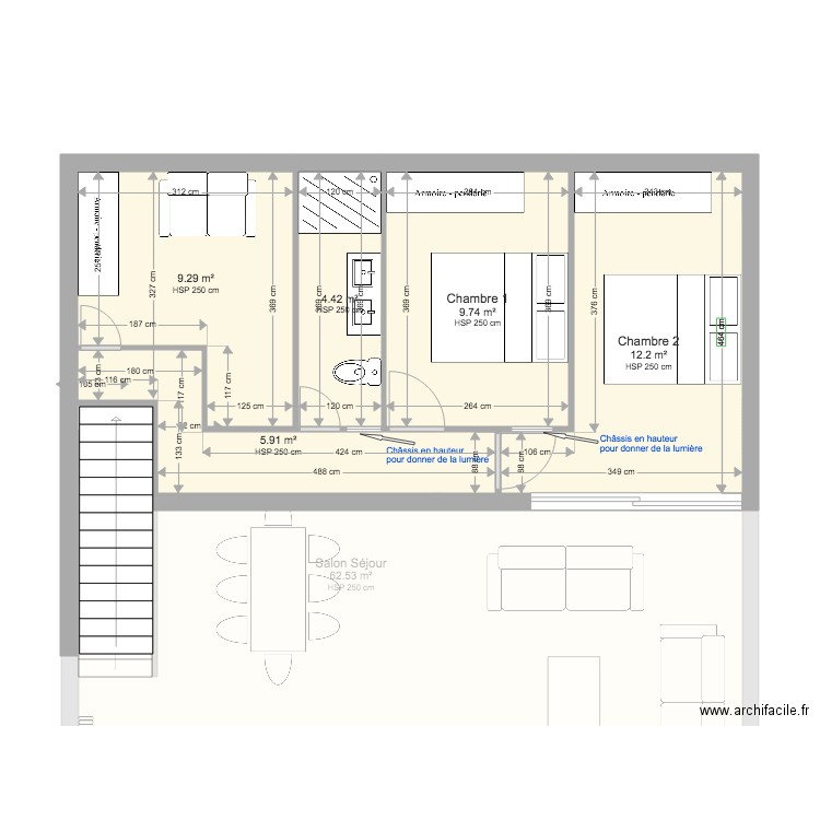 MOYSNANT Projet étage bis. Plan de 0 pièce et 0 m2