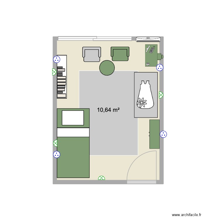 CHBRE BB4. Plan de 1 pièce et 11 m2