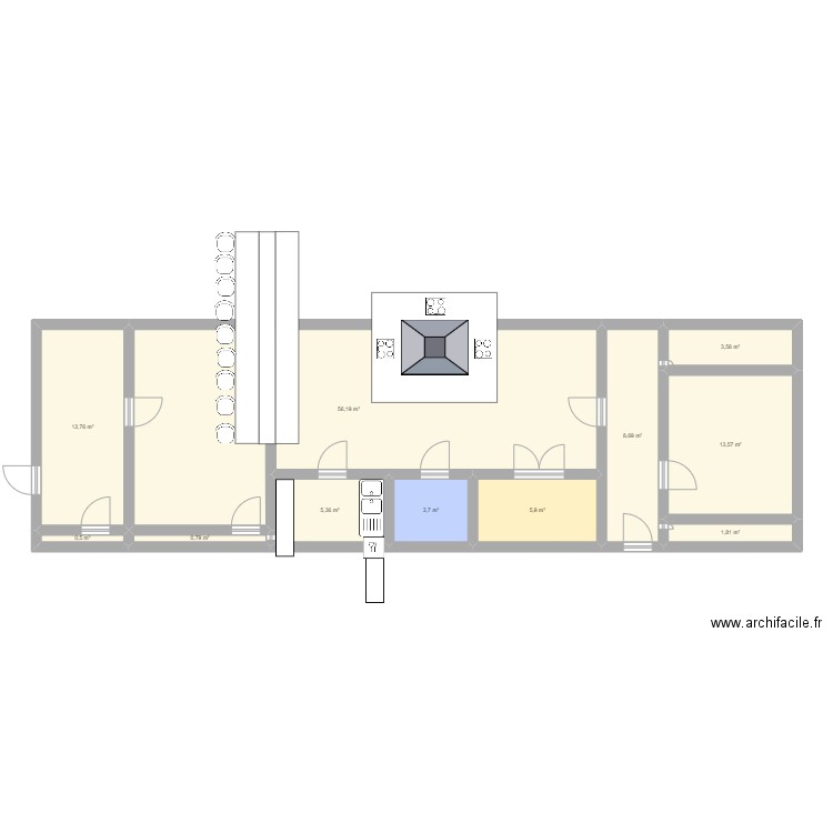 cuisine bp. Plan de 11 pièces et 113 m2