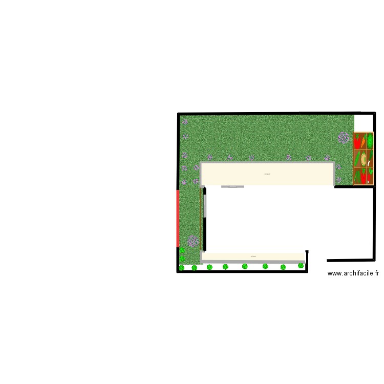 Aménagement jardin. Plan de 2 pièces et 45 m2