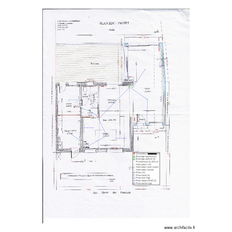 Plan électrique RDC Binot Guineberteau. Plan de 0 pièce et 0 m2