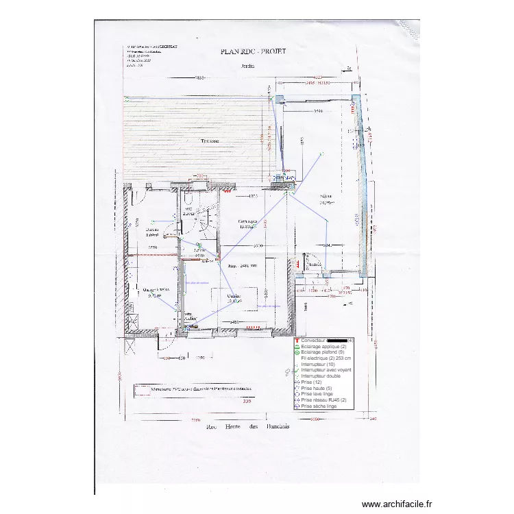 Plan électrique RDC Binot Guineberteau. Plan de Plan électrique RDC Binot Guineberteau. Plan de