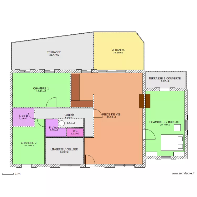 Maison Quinc modifiée. Plan de Maison Quinc modifiée. Plan de