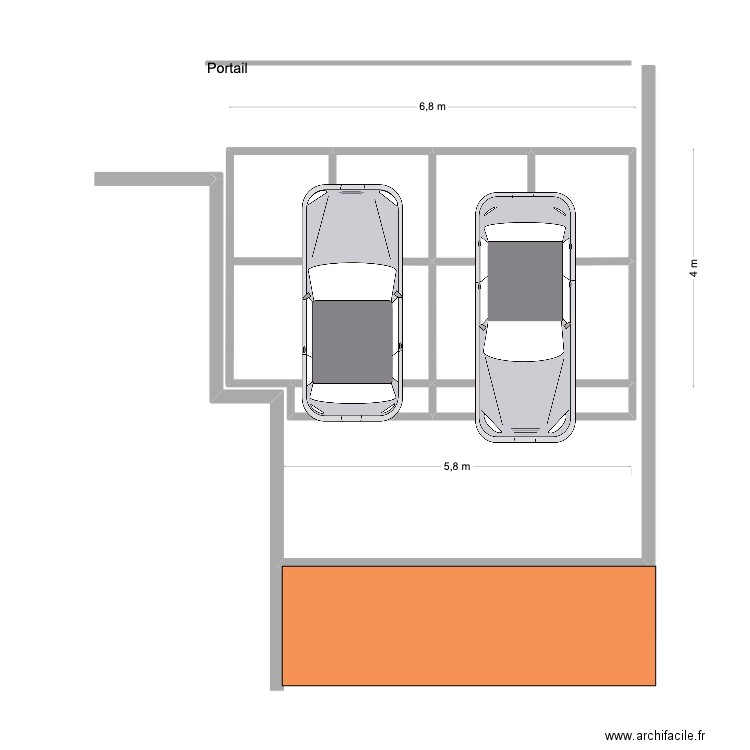 Carport vue de dessu. Plan de 10 pièces et 26 m2