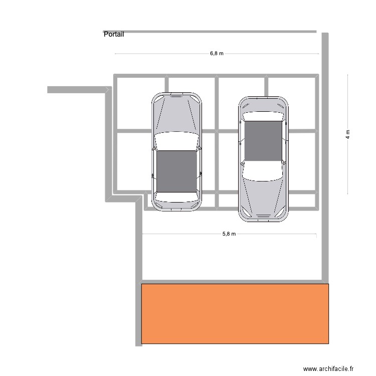 Carport vue de dessu. Plan de 10 pièces et 24 m2