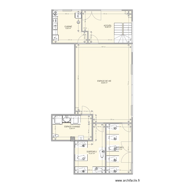 Maillerie. Plan de 8 pièces et 98 m2