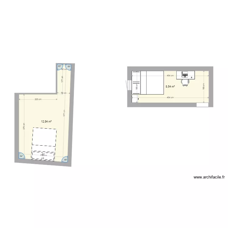 chambres. Plan de 