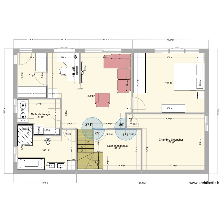 Rez de Jardins octobre 2023 - 40 x 25. Plan de 7 pièces et 90 m2