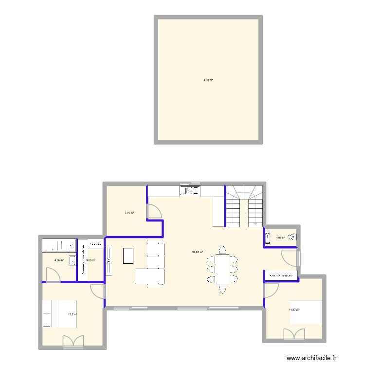 maison izon. Plan de 8 pièces et 145 m2