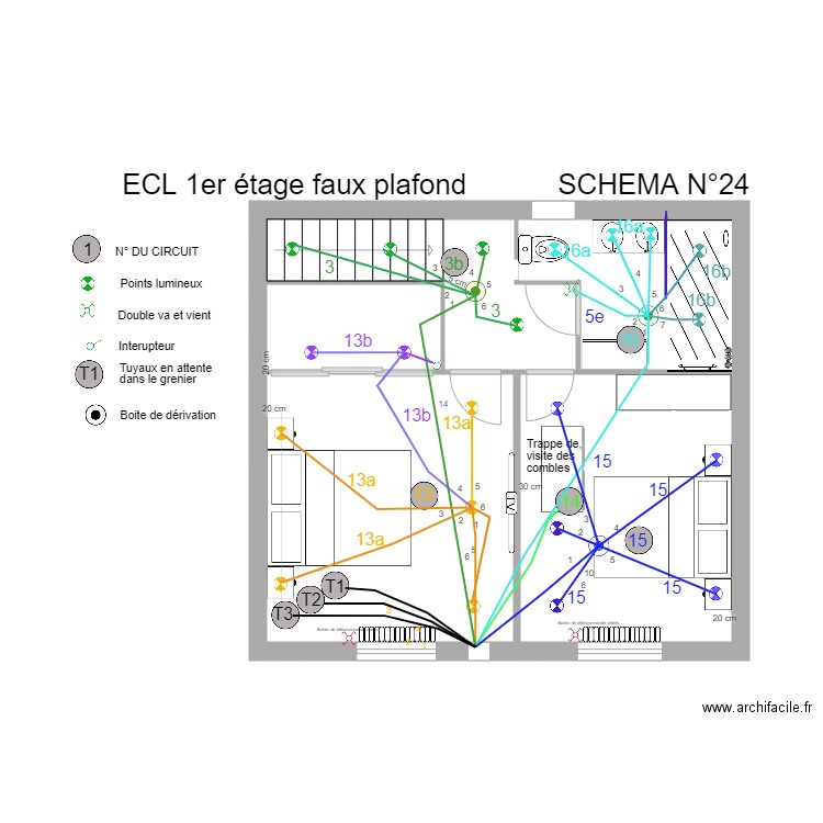 ELEC ETAGE grenier. Plan de 0 pièce et 0 m2