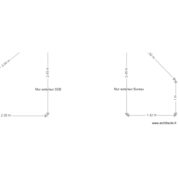 SDB Lagarde cotations murs. Plan de 