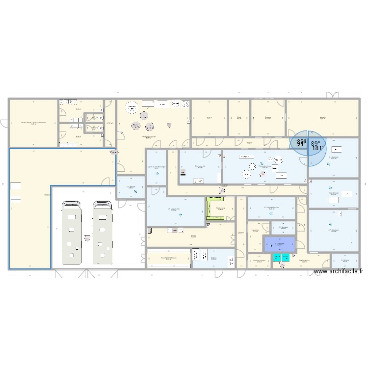 Destang 003. Plan de 45 pièces et 766 m2