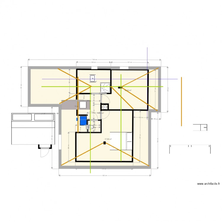 Dinard Etage V3. Plan de 0 pièce et 0 m2