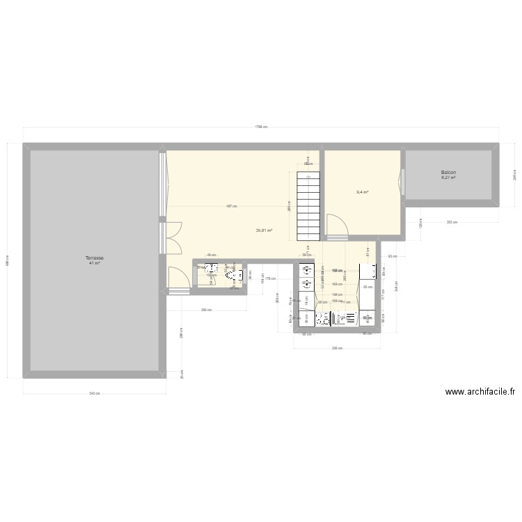 RL3 1.2. Plan de 4 pièces et 92 m2