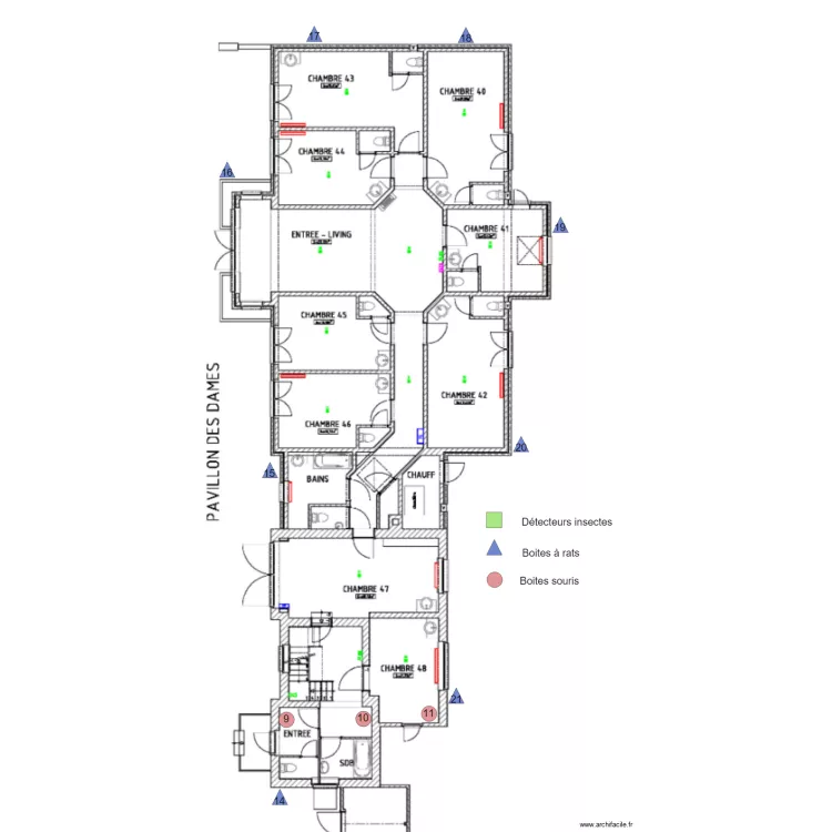 Warelles Pavillons des Dames RDC. Plan de 