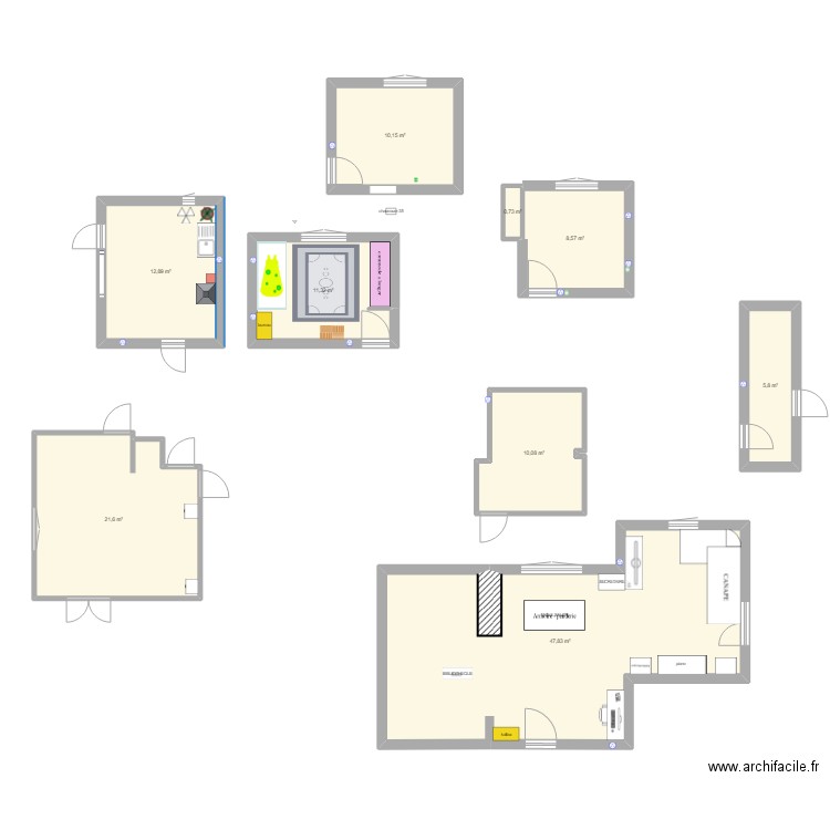 plan buanderie4. Plan de 9 pièces et 129 m2