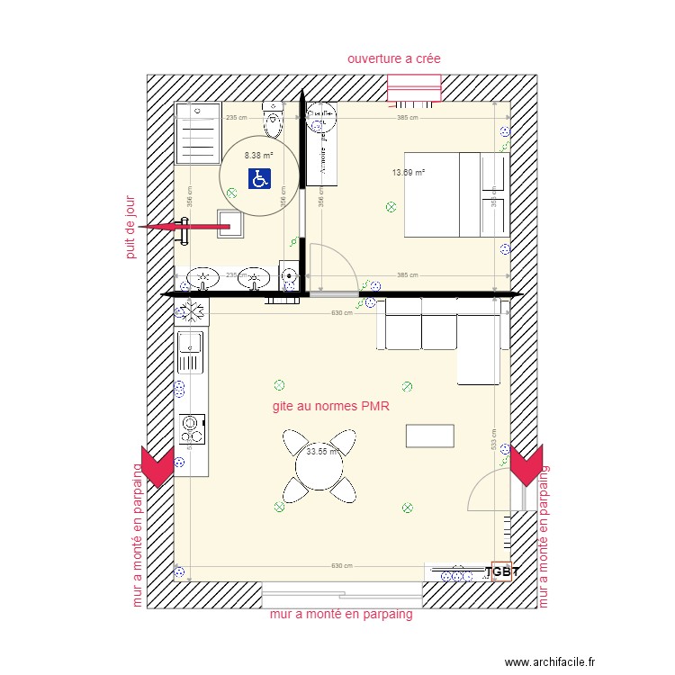 gite 1 . Plan de 0 pièce et 0 m2