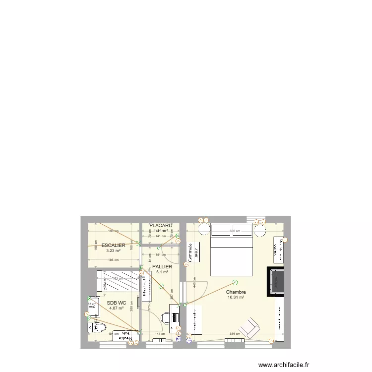 MAISON 1er ETAGE El&eacute;ctricit&eacute;. Plan de 