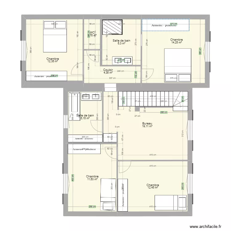 Maison bas + jardin. Plan de 