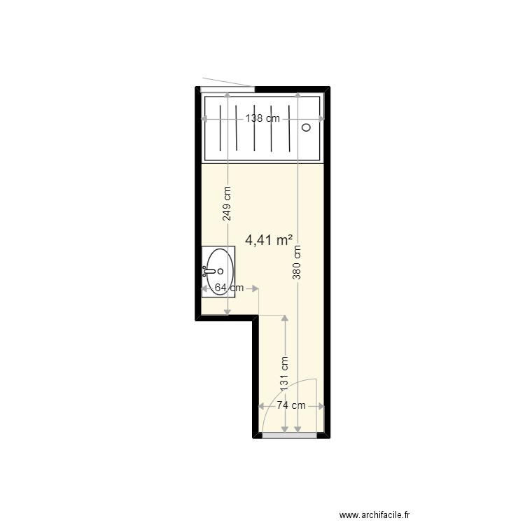 BOUTALBI SABRINA . Plan de 1 pièce et 4 m2