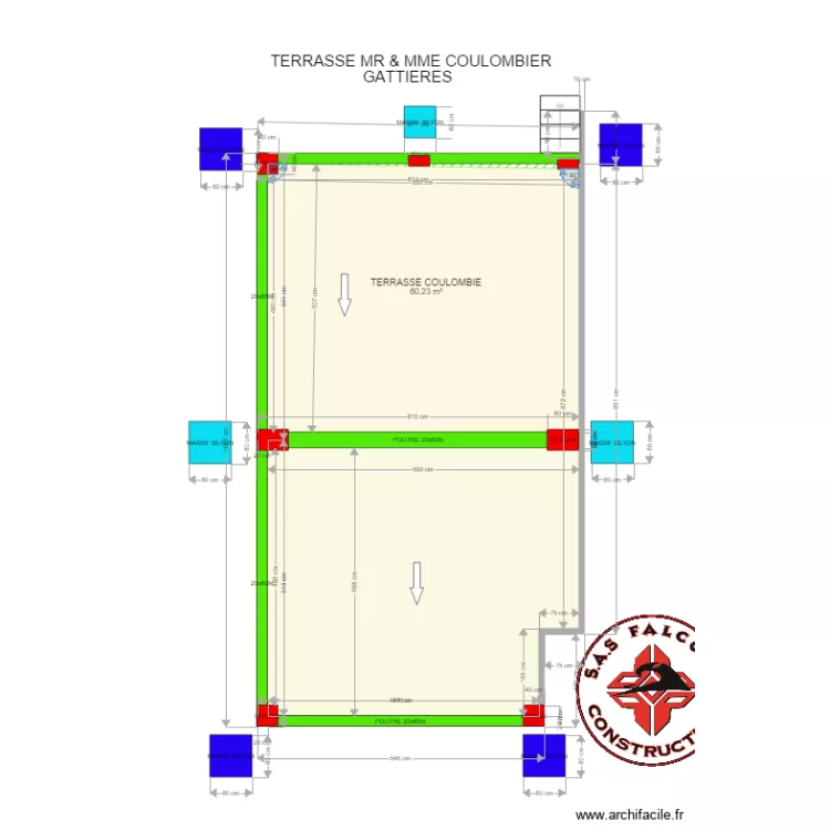 TERRASSE COULOMBIER. Plan de 